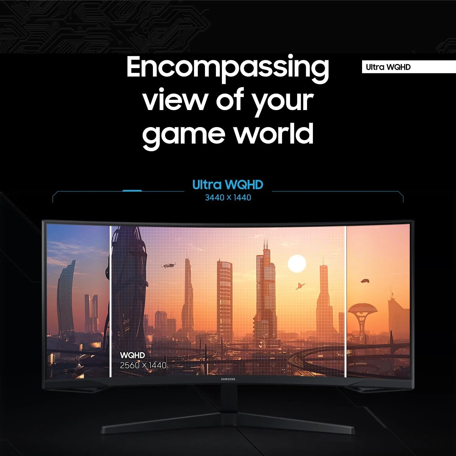 Samsung 34' Odyssey G5 Ultra-Wide Gaming Monitor with 1000R Curved Screen, 165Hz, 1ms, FreeSync Premium, Large Display, Eye Comfort, Multiple Ports, WQHD, LC34G55TWWNXZA, 2020, Black