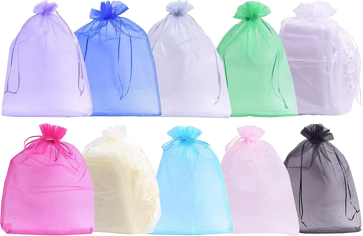 Sansam Extra Large Drawstring Organza Gift Bags, 20pcs 14.0''x20.0'' Mesh Bags with Drawstring for Wedding, Party Favors, Gift Storage, Sachets, Household Storage