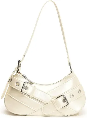 Sanxine Shoulder Bag for Women Y2k Small Purse Designer Punk Style Hobo Handbags Vegan Leather Trendy Crescent Bags