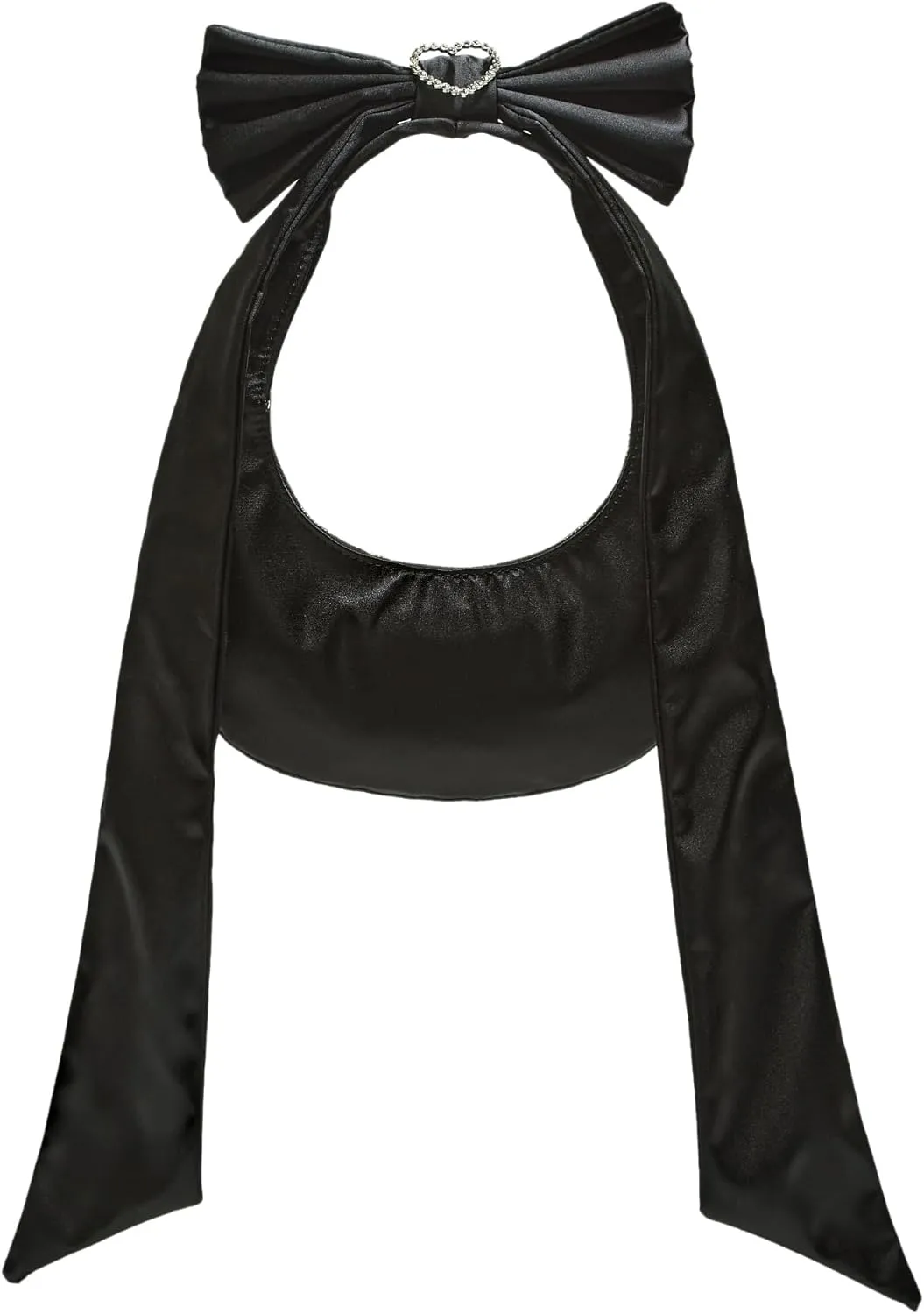 Satin Bow-Tie Hobo Bags for Women Y2k Shoulder Bags for Women Fashion Bowknot Handbag and Purse for Party Vacation Makeup
