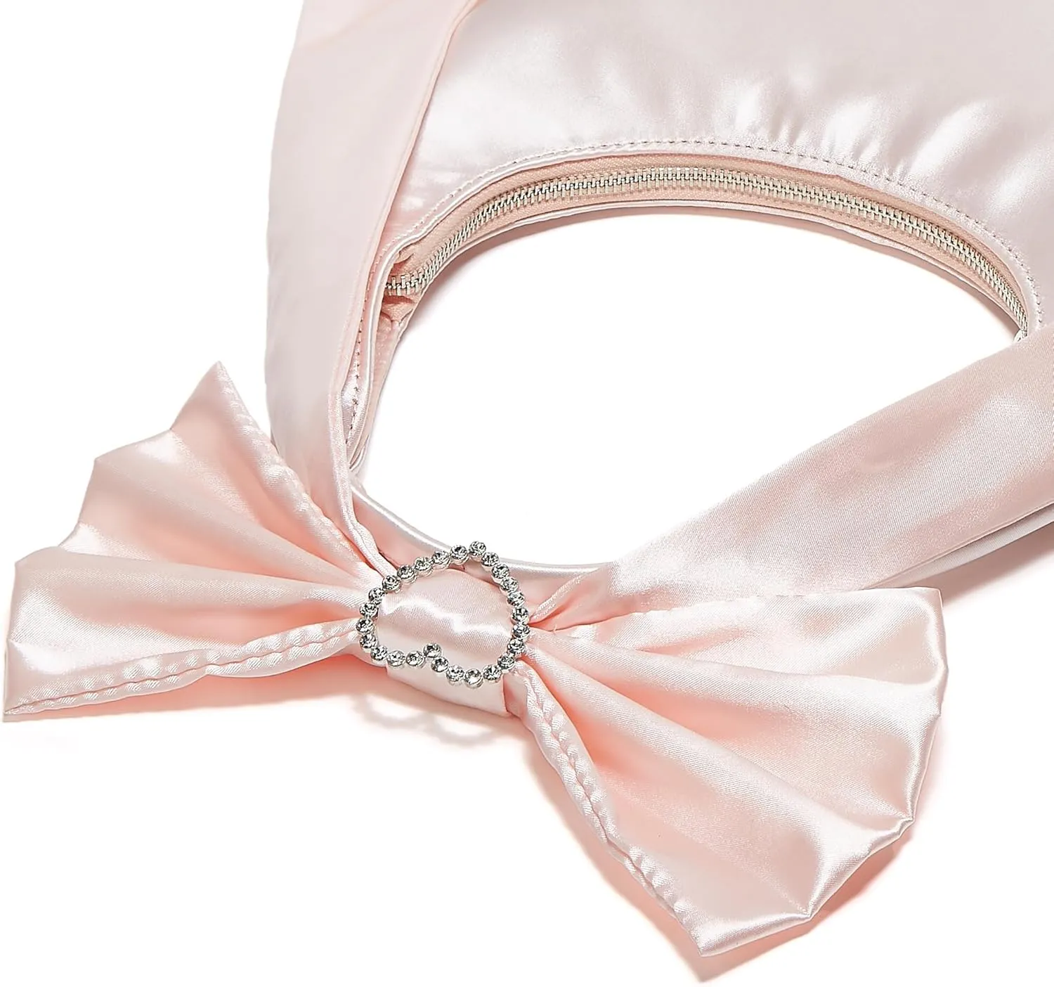 Satin Bow-Tie Hobo Bags for Women Y2k Shoulder Bags for Women Fashion Bowknot Handbag and Purse for Party Vacation Makeup