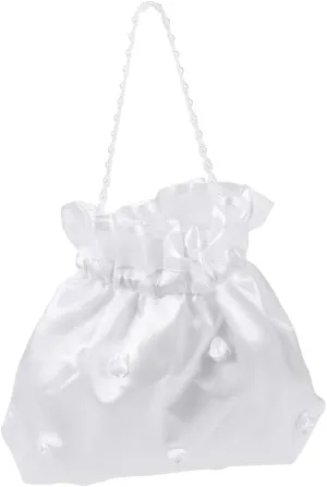 Satin Money Bag Bridal Wedding Dolly Bag Party Handbag (White), 1