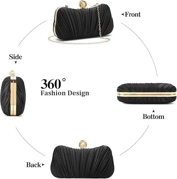 Satin Pleats Evening Bag Women‘s Dress Evening Bag