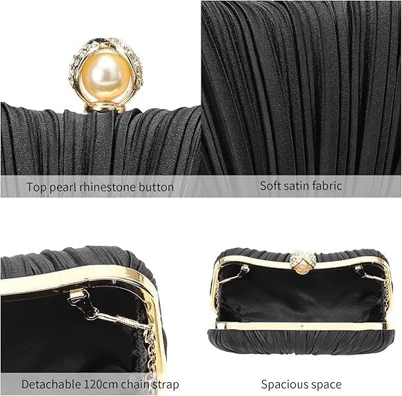 Satin Pleats Evening Bag Women‘s Dress Evening Bag