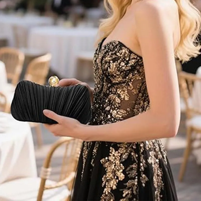 Satin Pleats Evening Bag Women‘s Dress Evening Bag