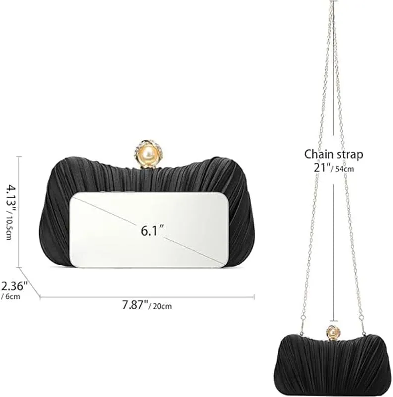 Satin Pleats Evening Bag Women‘s Dress Evening Bag