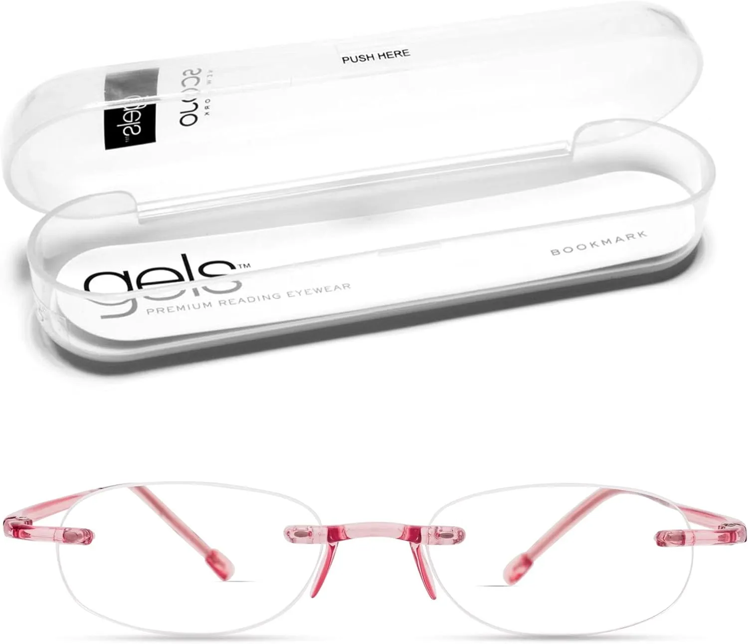 Scojo New York Gels Original Reading Glasses | 1x BLUSH | Readers for Men & Women | Stylish, Scratch-Resistant Lenses