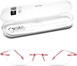 Scojo New York Gels Original Reading Glasses | 1x BLUSH | Readers for Men & Women | Stylish, Scratch-Resistant Lenses