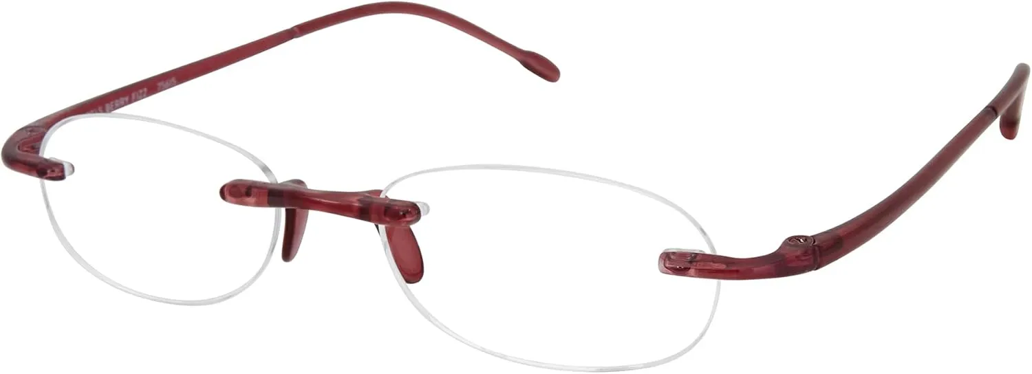 Scojo New York Gels Original Reading Glasses, Handmade Scratch Resistant Readers for Women and Men, Berry Fizz - 1.00x