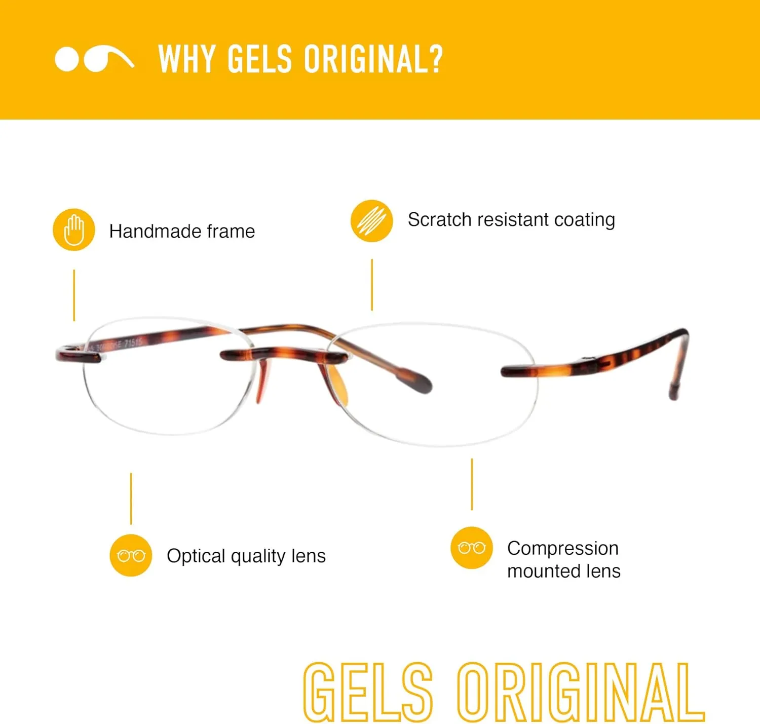 Scojo New York Gels Original Reading Glasses, Handmade Scratch Resistant Readers for Women and Men, Curacao - 1.25x