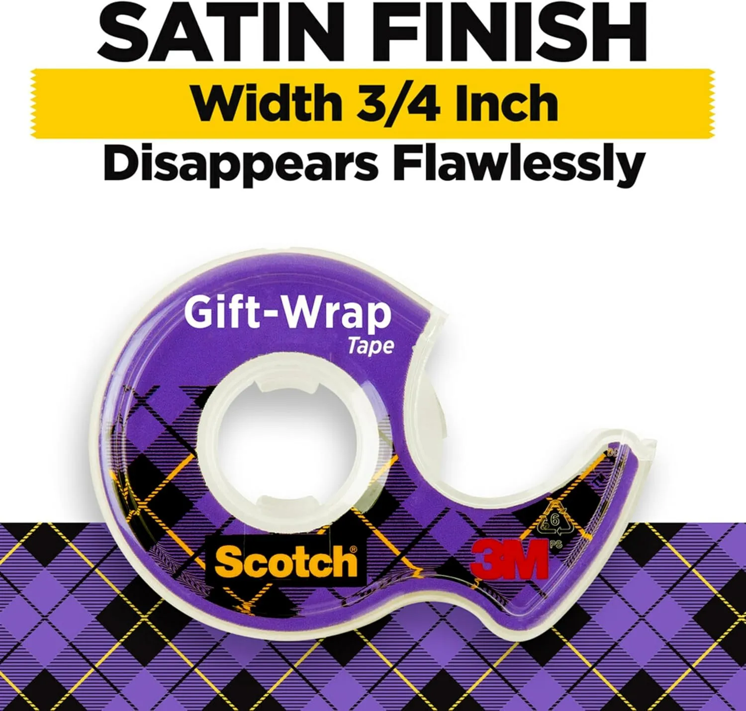 Scotch Gift Wrap Tape, Invisible, 0.75 in. x 650 in., 6 Dispensers/Pack