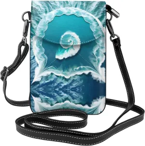 Sea of Love Printed Women's Crossbody Phone Bag - Perfect for Travel and Shopping
