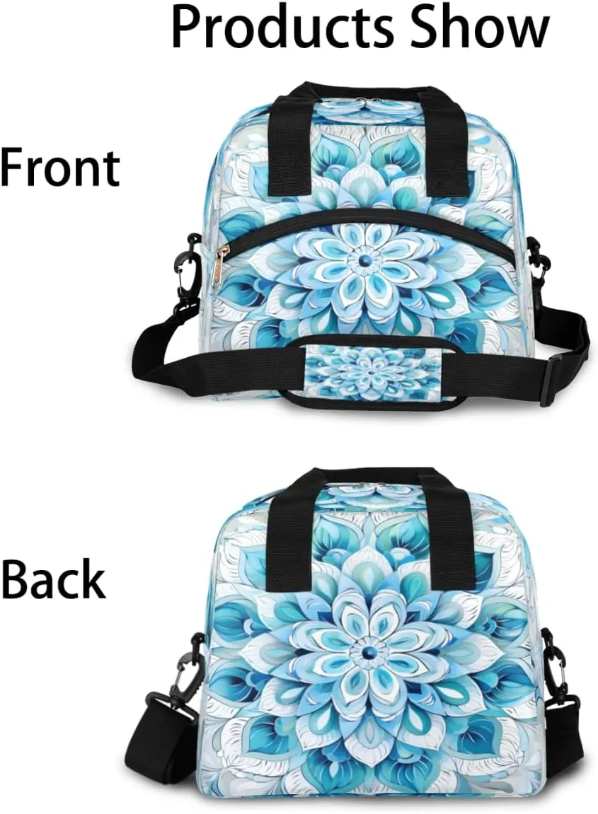 Sea Starfish Insulated Lunch Bag Women Reusable Lunch Tote for Adult Men Adjustable Shoulder Strap Cooler Durable Lunch Box for Picnic Office Work Travel