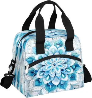 Sea Starfish Insulated Lunch Bag Women Reusable Lunch Tote for Adult Men Adjustable Shoulder Strap Cooler Durable Lunch Box for Picnic Office Work Travel