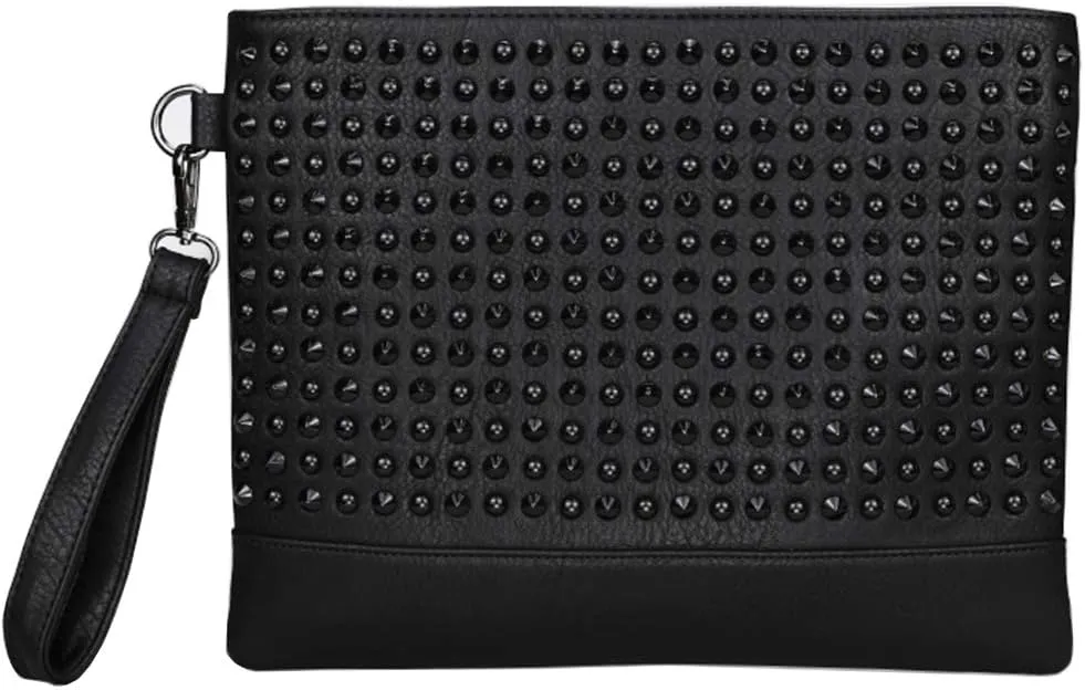 Segater® Rivet Clutch Punk Style Purses Leather Phone Shoulder Bag Crossbody Bag