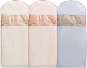 Self-Compression Hanging Garment Bag - Space Saver for Coats/Jackets with Dustproof PEVA Cover (3 Pcs C,One Size)