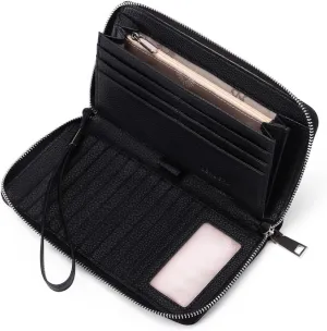 SENDEFN Leather Women's Wallets RFID Blocking Zip Around Large Capacity Long Credit Card Holder Wallet