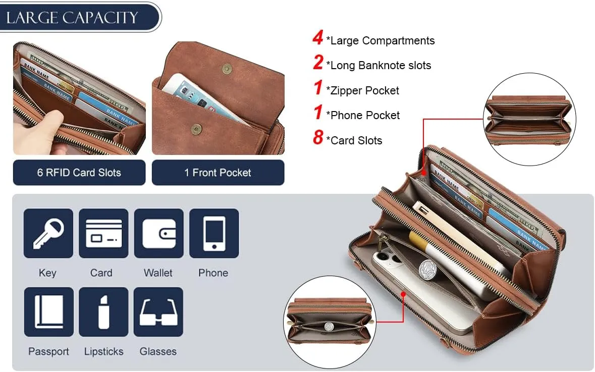 SENDEFN Small Crossbody Phone Purses for Women Vegan Leather Crossbody Bags Shoulder Handbags