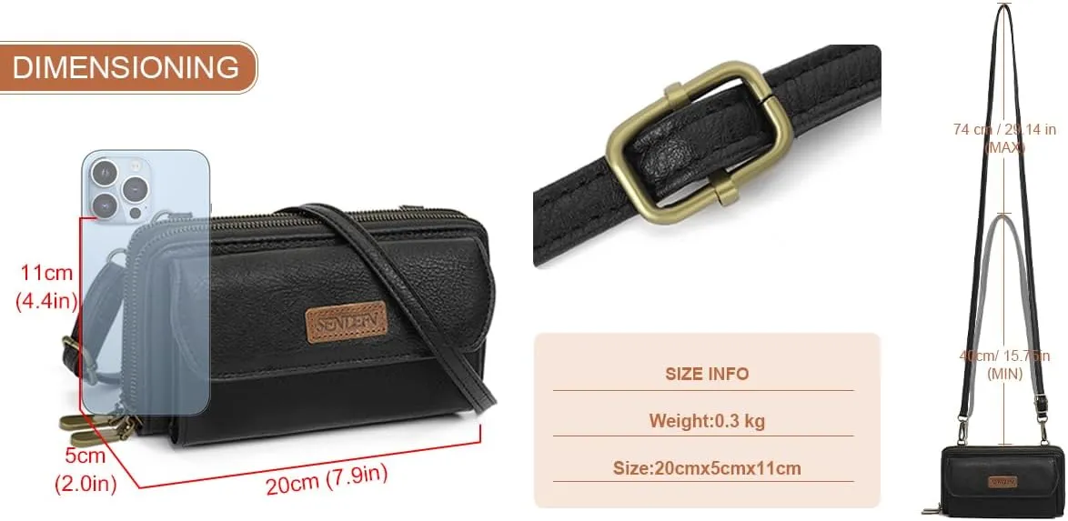 SENDEFN Small Crossbody Phone Purses for Women Vegan Leather Crossbody Bags Shoulder Handbags