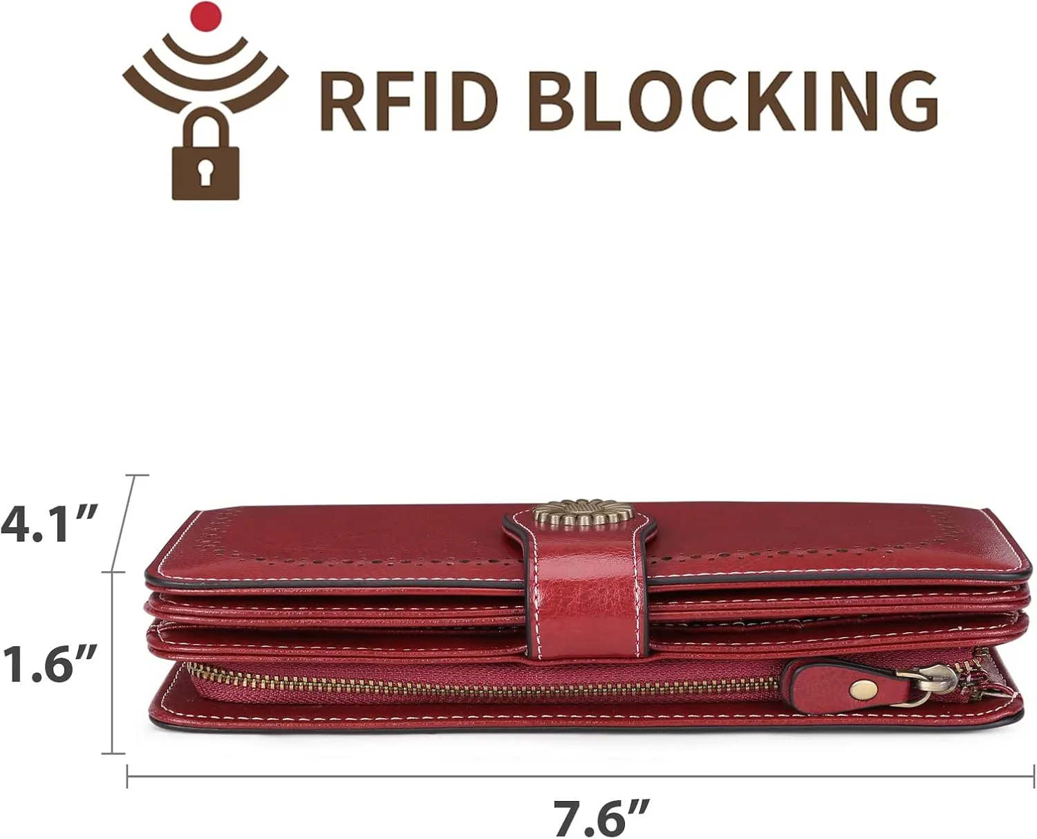SENDEFN Wallets for Women Leather Credit Card Holder with RFID Blocking Large Capacity Wristlet