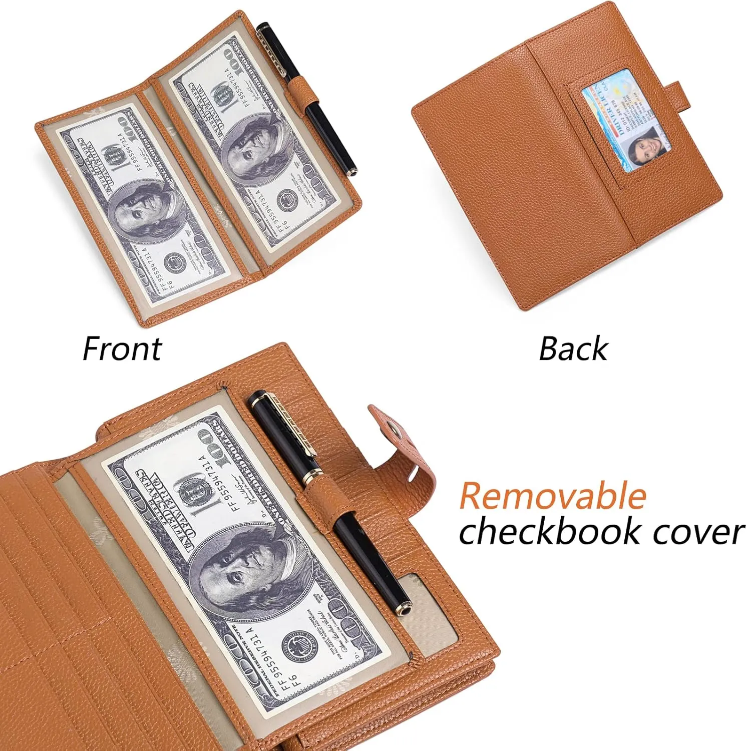 SENDEFN Women's Wallet Large Capacity RFID Blocking Leather Wallets Credit Cards Organizer with Checkbook Holder