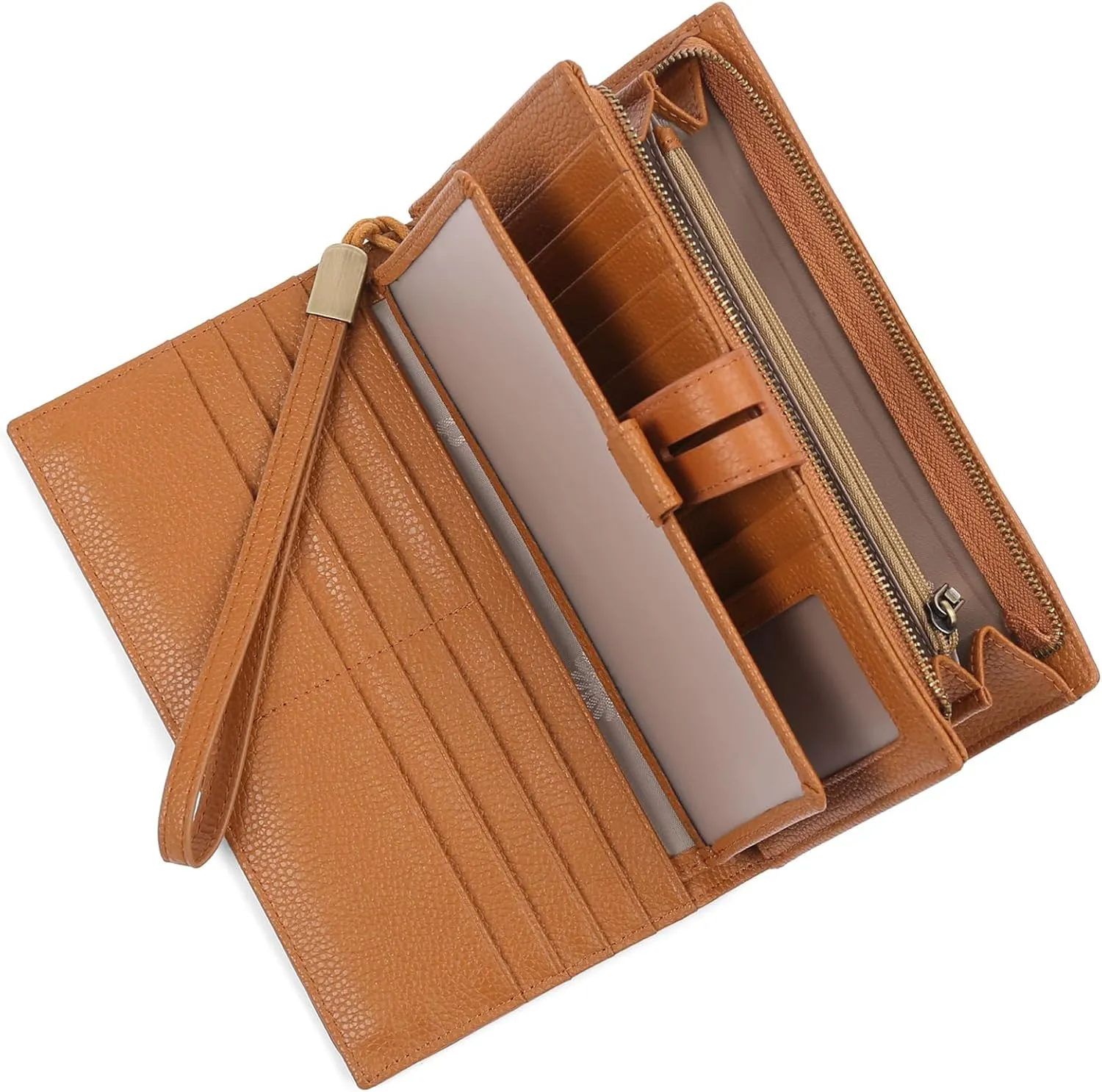 SENDEFN Women's Wallet Large Capacity RFID Blocking Leather Wallets Credit Cards Organizer with Checkbook Holder