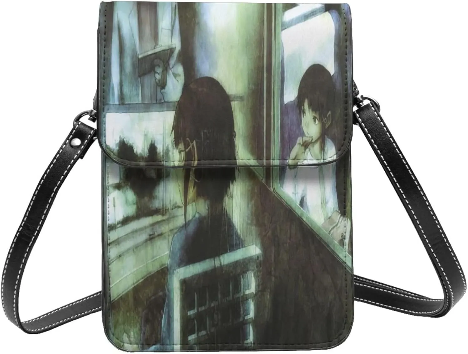 Serial Experiments Lain Wallet Phone Female Fashion Purse Adjustable Handba Crossbody Bags