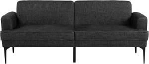 Serta® Paulsen 83.1" Split Back Convertible Futon Sofa, Dreamcoil® Comfort, FingerGuard® Pinch Point Protection, Woven Polyester Fabric, Black