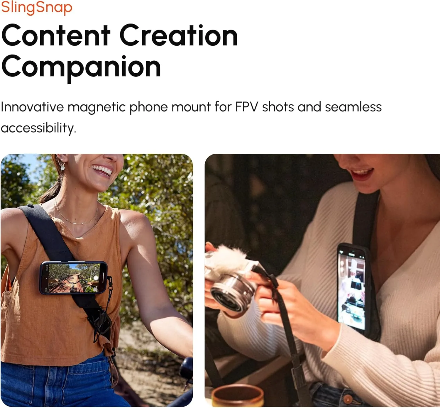 ShiftCam WorkFlow Sling Bag | Ultra-Functional Mobile Photography Sling with Magnetic Phone Mount, Lens Storage, and Quick Access | Streamline Your Workflow (SlingS (4L))