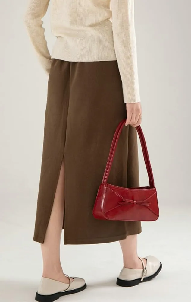 Shoulder Bag for Women Small Cute Bow Y2K Leather Clutch Purse Top Handle Handbag Trendy Underarm Bag Satchel 2025