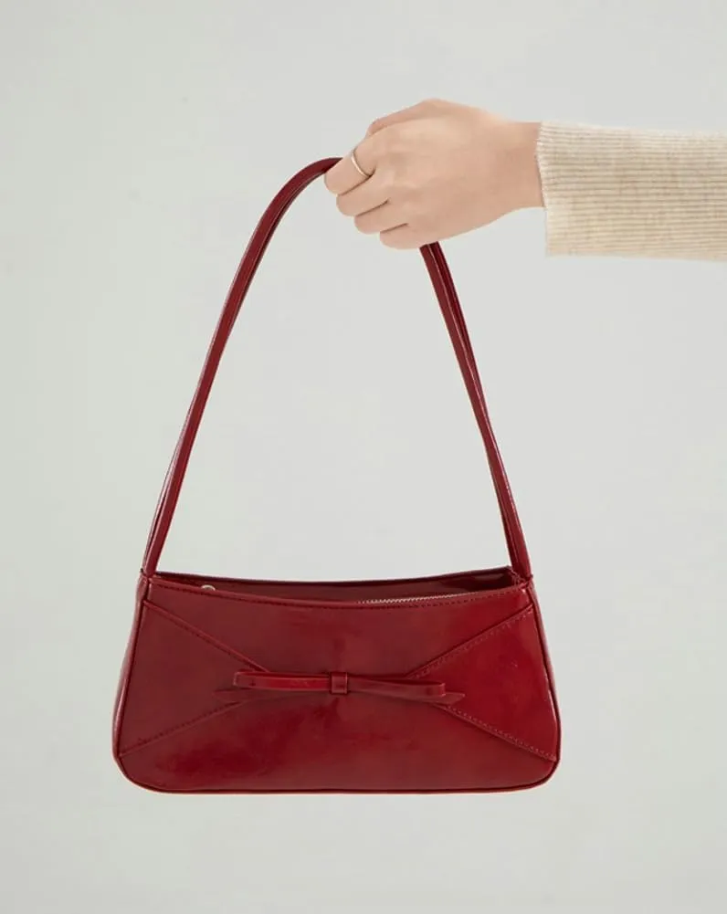 Shoulder Bag for Women Small Cute Bow Y2K Leather Clutch Purse Top Handle Handbag Trendy Underarm Bag Satchel 2025