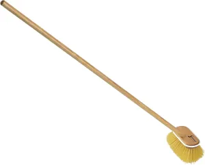Shurhold Marine Mate 6" Medium Strength Bristle Boat Deck Brush with 48" Threaded Wood Handle, Designed for Textured and Non-Skid Surfaces