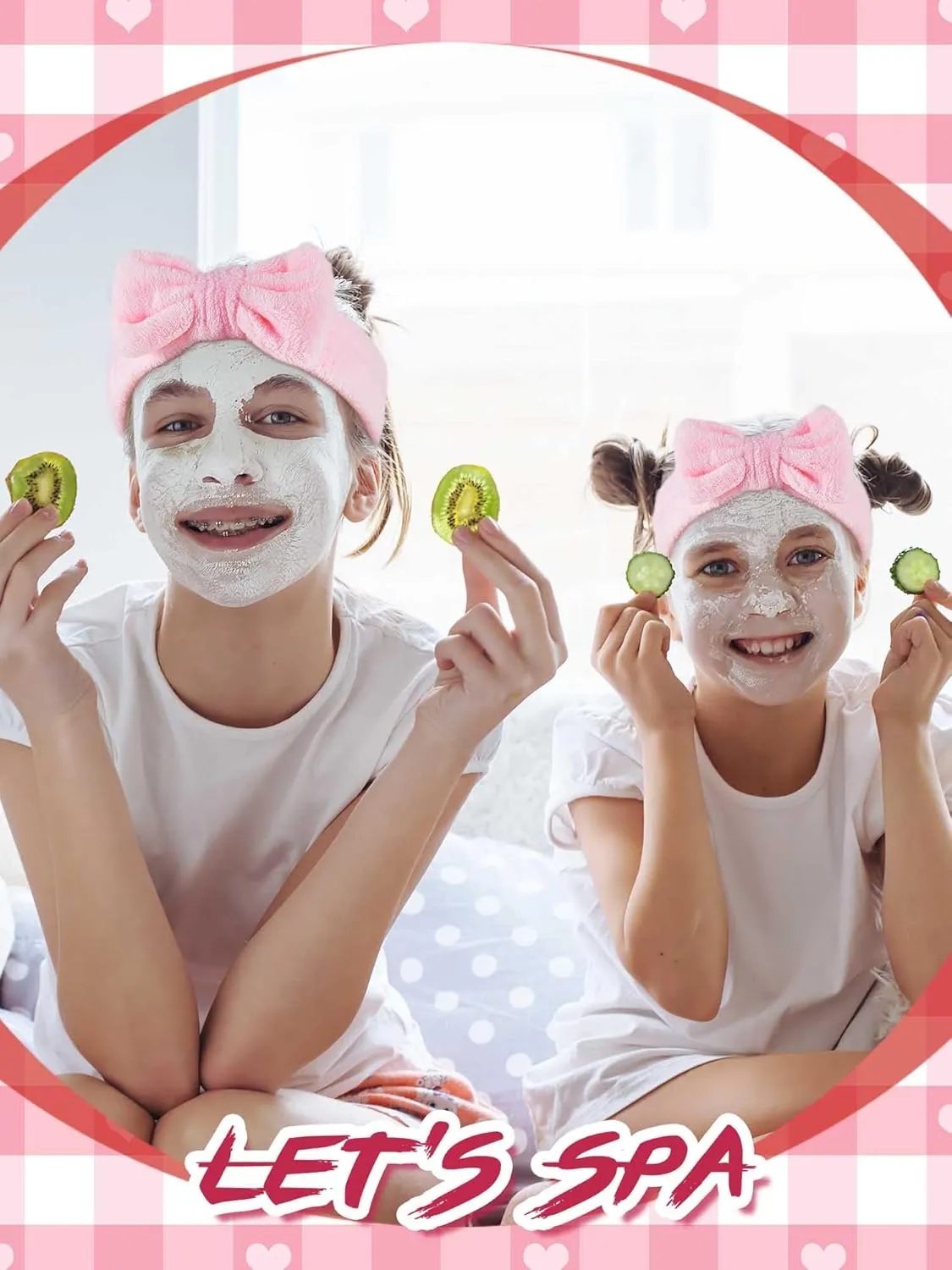 Sintuff 24 Pcs Sleepover Party Supplies for Girls 6 Spa Party Robes 6 Tote Bags 6 Headbands 6 Spa Masks