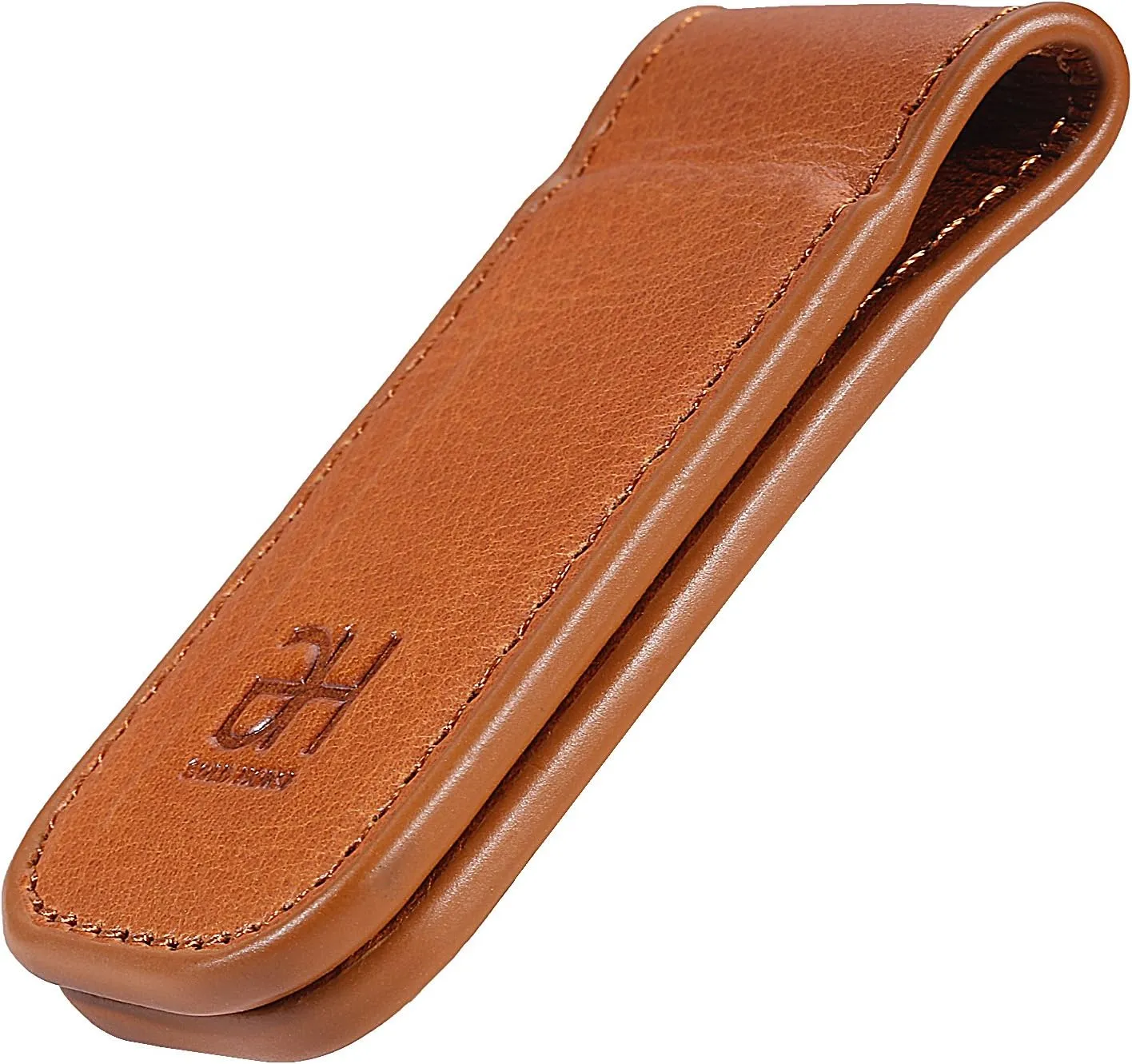 Slim Magnetic Money Clip Leather Minimalist Business Card Holder for Men, Brown
