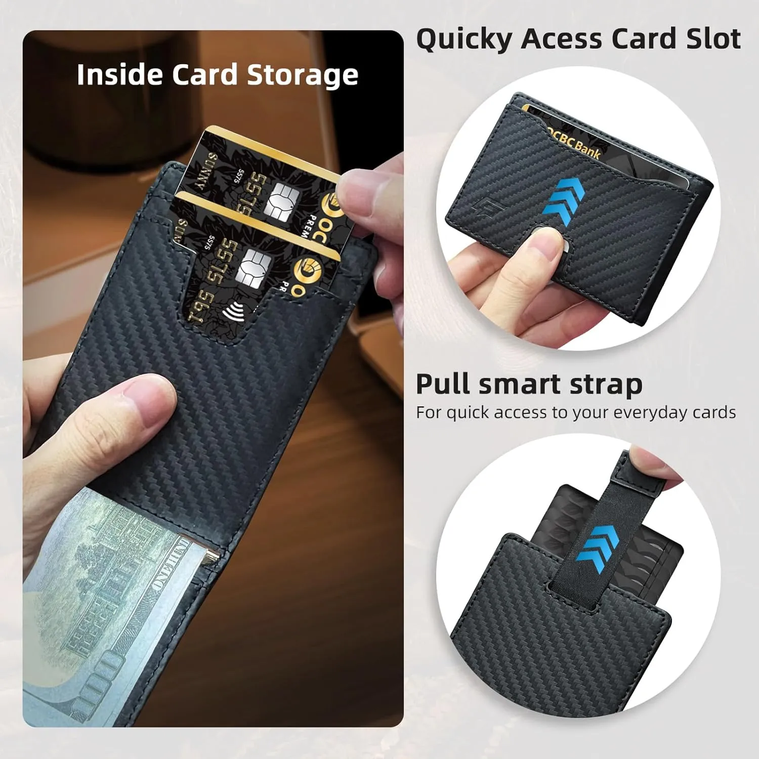 Slim Minimalist Wallet for Men- Money Clip Wallet | Bifold Men Wallets | RFID Blocking Wallet | Genuine Leather Wallets for Men | 12 Card Holder Mens Wallet | Mens Front Pocket wallet