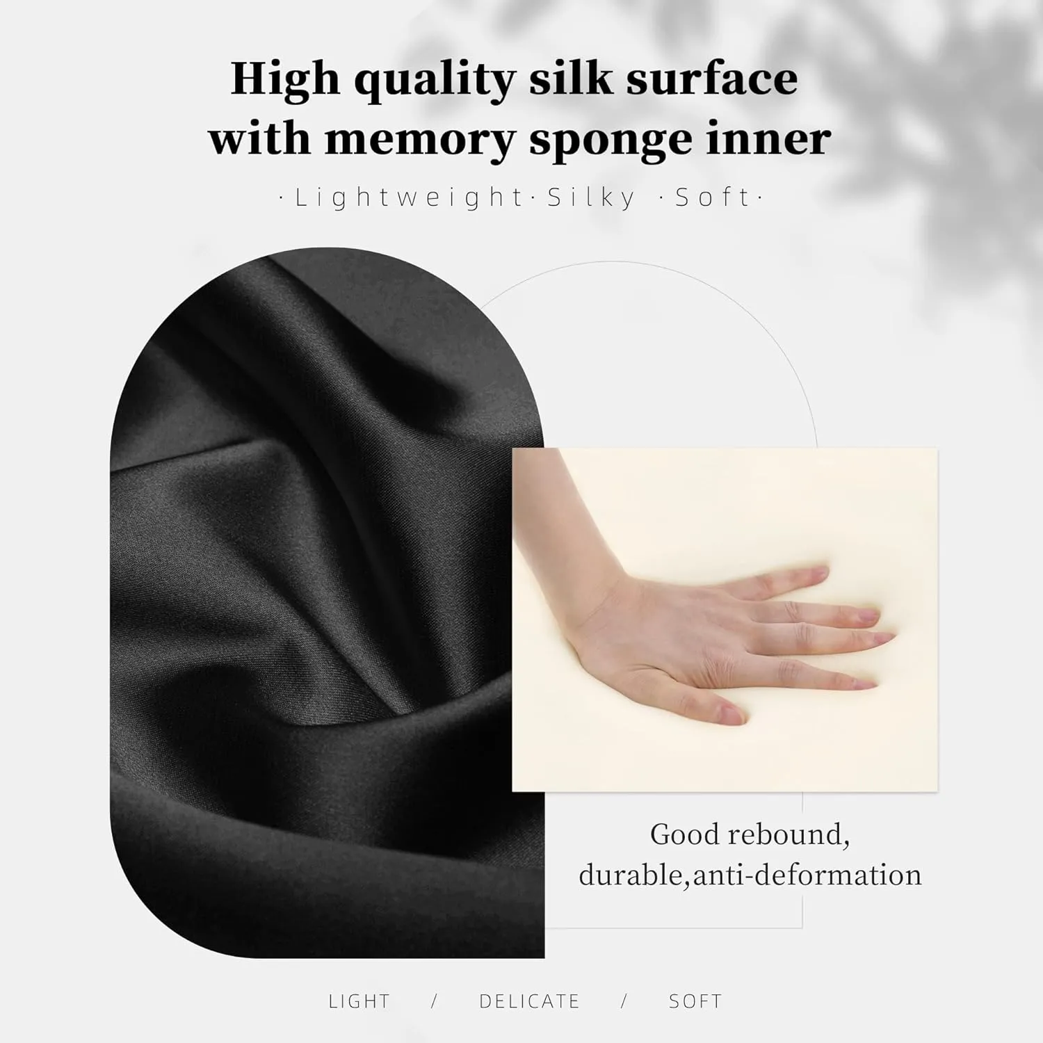 Small Classic Handbag Pillow Insert, Purse Pillow Inserts Fit for Chanel Classic Flap Bag, Lightweight Satin Pillow with Memory Foam Inner (Black, CF Small)