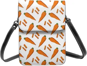 Small Crossbody Bags for Women, Leather Carrot Sticks Pattern Cell Phone Cross Body Bag Wallet Purses