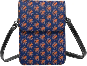 Small Crossbody Bags for Women, Leather Octopus Cell Phone Cross Body Bag Wallet Purses