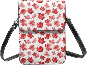 Small Crossbody Bags for Women, Leather Realistic Maple Leaf Cell Phone Cross Body Bag Wallet Purses