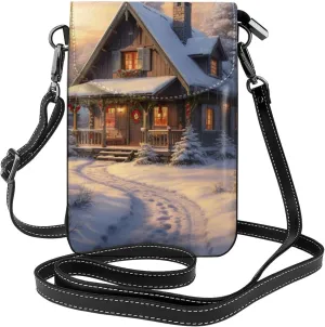Small Crossbody Bags for Women,Leather Shoulder Bag for Cell Phone Purse with Strap and Mermaid Scale Printed