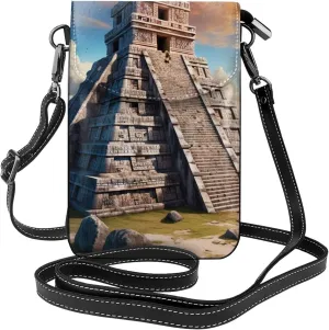 Small Crossbody Bags for Women,Leather Shoulder Bag for Cell Phone Purse with Strap and Tropical tree Printed