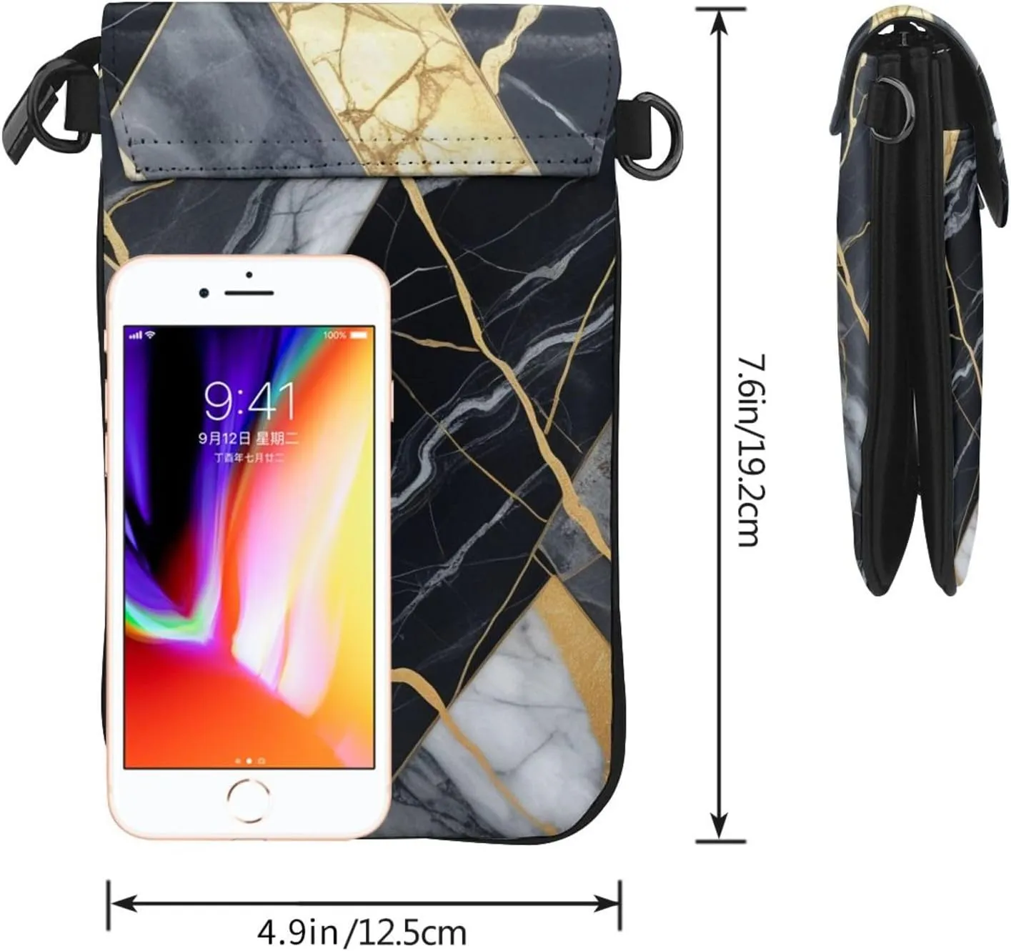 Small Crossbody Bags for Women,Leather Shoulder Bag for Cell Phone Purse with Strap and Tropical tree Printed