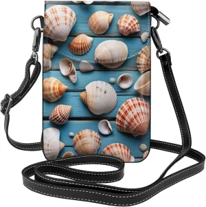 Small Crossbody Bags for Women,Leather Shoulder Bag for Cell Phone Purse with Strap and Wooden Bridge Printed