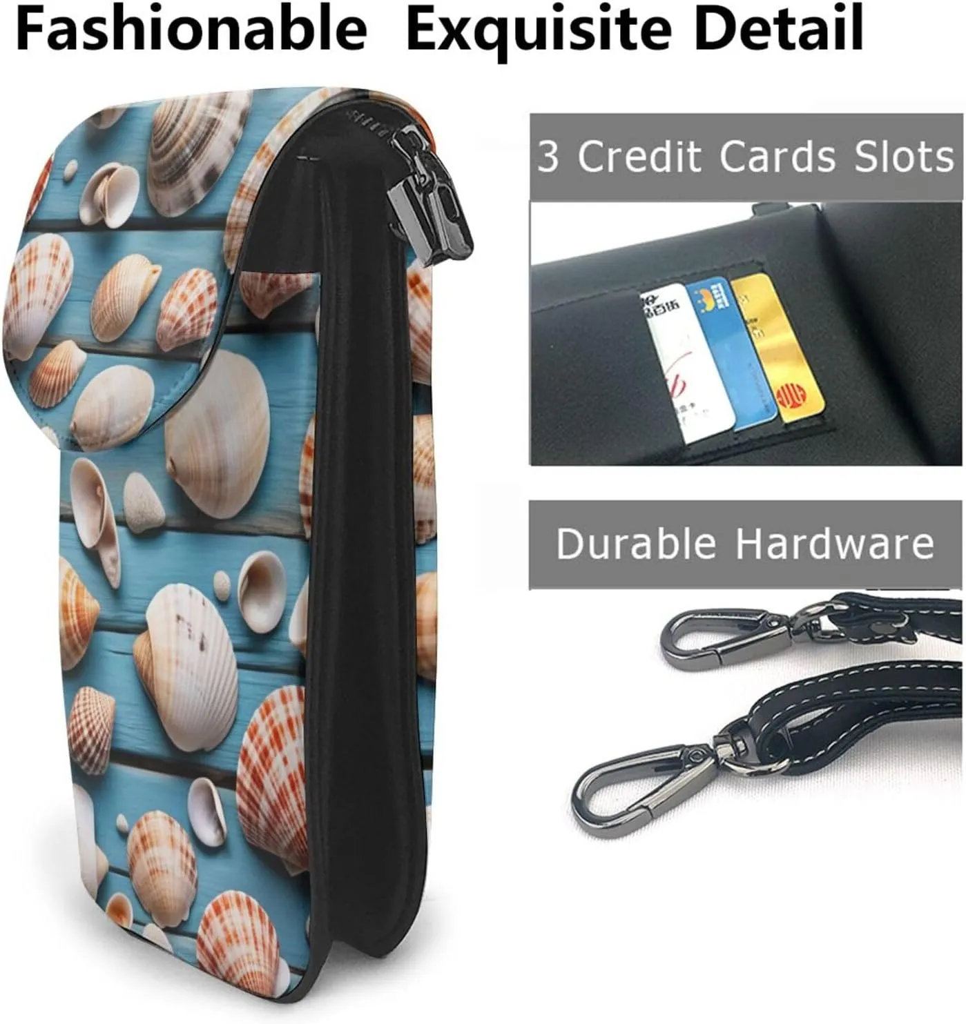Small Crossbody Bags for Women,Leather Shoulder Bag for Cell Phone Purse with Strap and Wooden Bridge Printed