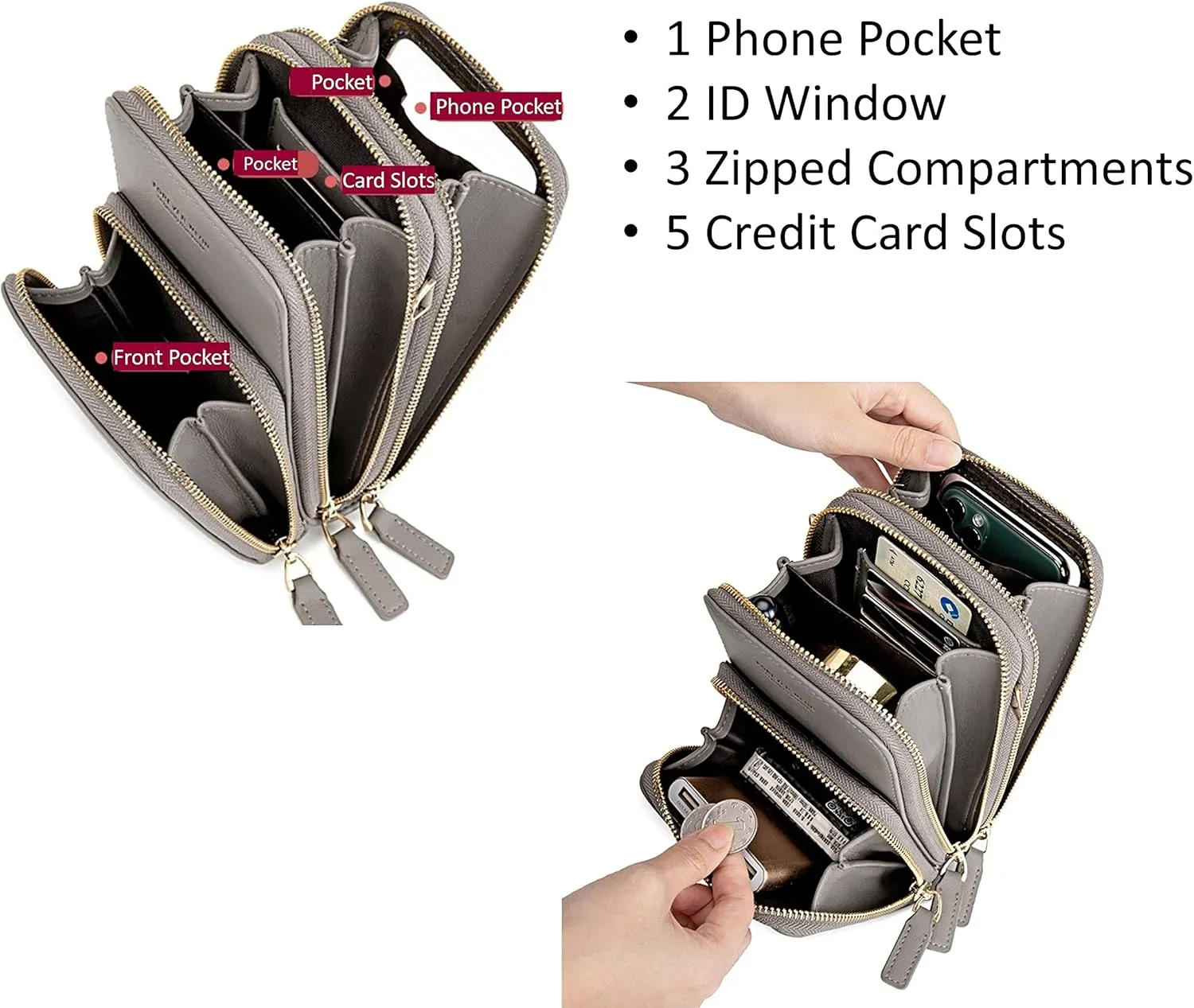 Small Crossbody Phone Bag Shoulder Bag Card holder Wallets Purse for Women & Girls