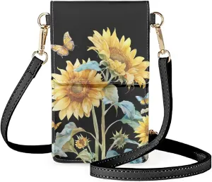 Small Leather Cell Phone Crossbody Bag for Women Cell Phone Purse Wallet Leather Shoulder Handbags