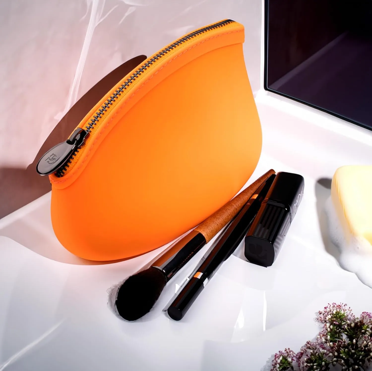 Small Makeup Bag by Pudinbag | The Premium Silicone Purse Bag | Vegan Hygenic Eco-friendly | Water and Heat Resistant