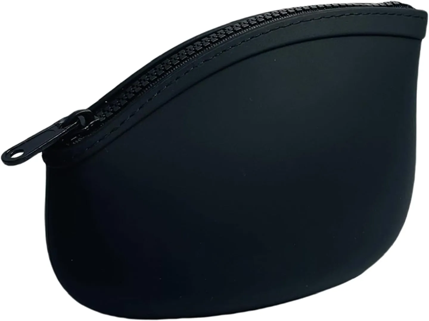 Small Makeup Bag Premium Silicone Purse Bag Multifunctional Essential Bag Zipper Pouch Water and Heat Resistant (Black)