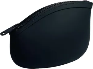 Small Makeup Bag Premium Silicone Purse Bag Multifunctional Essential Bag Zipper Pouch Water and Heat Resistant (Black)