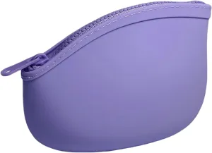 Small Makeup Bag Premium Silicone Purse Bag Multifunctional Essential Bag Zipper Pouch Water and Heat Resistant (White)